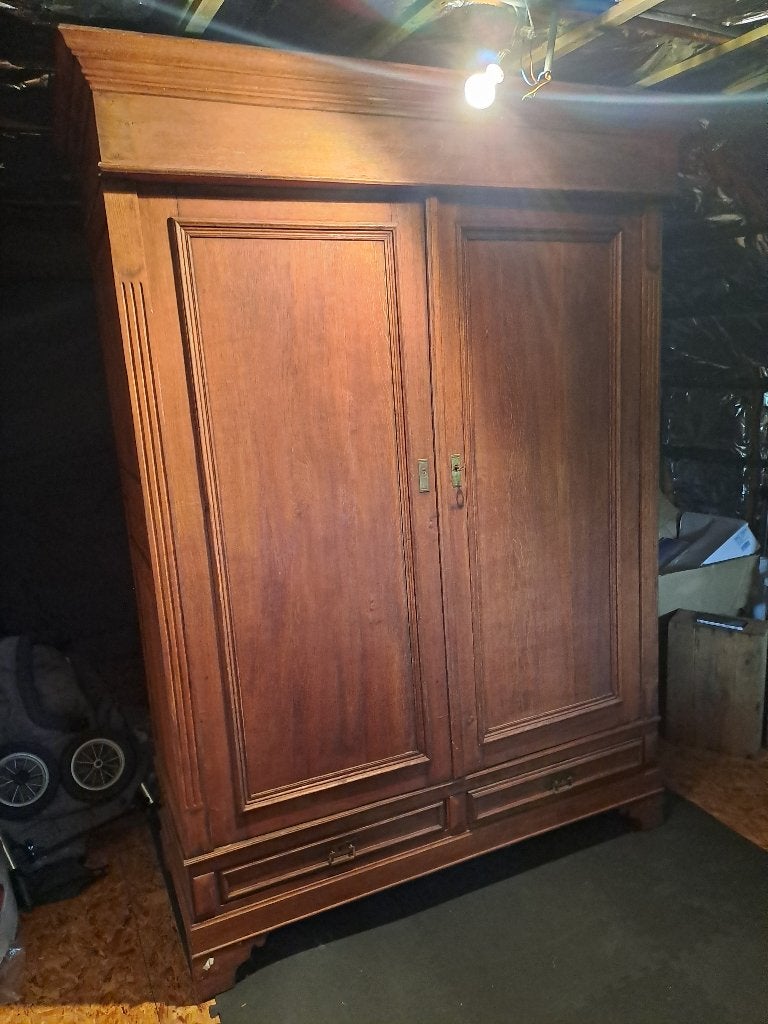 garde robe chêne et 2 tiroirs poncée, Maison & Meubles, Ancien, 150 à 200 cm, Utilisé, Chêne