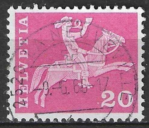 Suisse 1960-1963 - Yvert 646 - Facteur à cheval (ST), Envoi, Affranchi