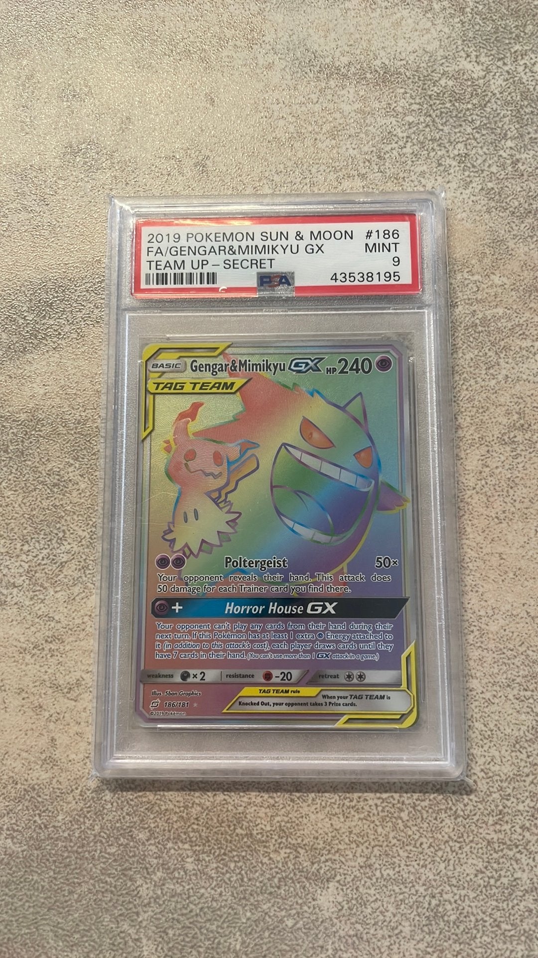 Pokemon Gengar & Mimikyu GX PSA 9, Enlèvement, Neuf, Cartes en vrac