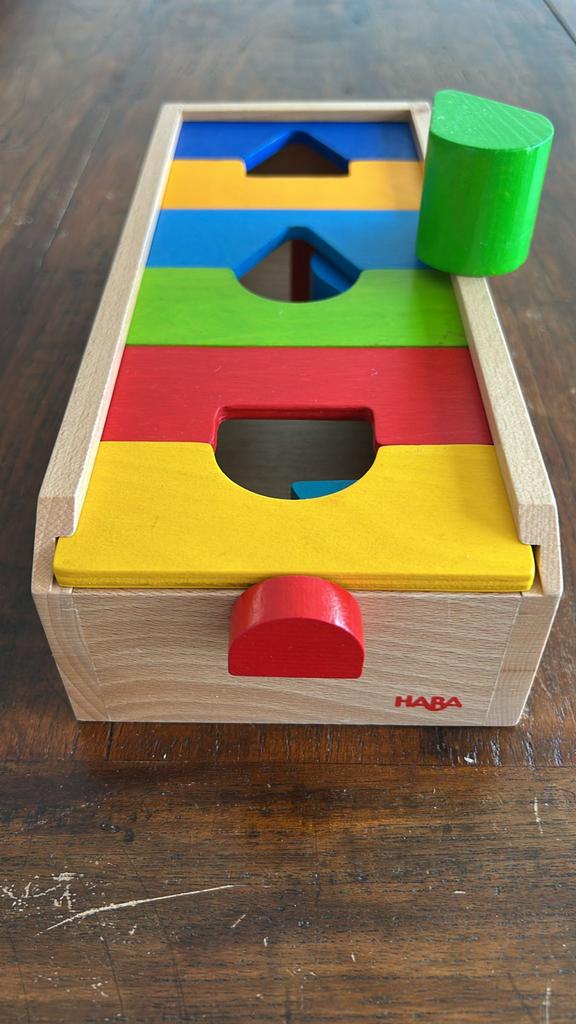 Haba blokkenpuzzel, Kinderen en Baby's, Speelgoed | Houten speelgoed, Ophalen, Zo goed als nieuw