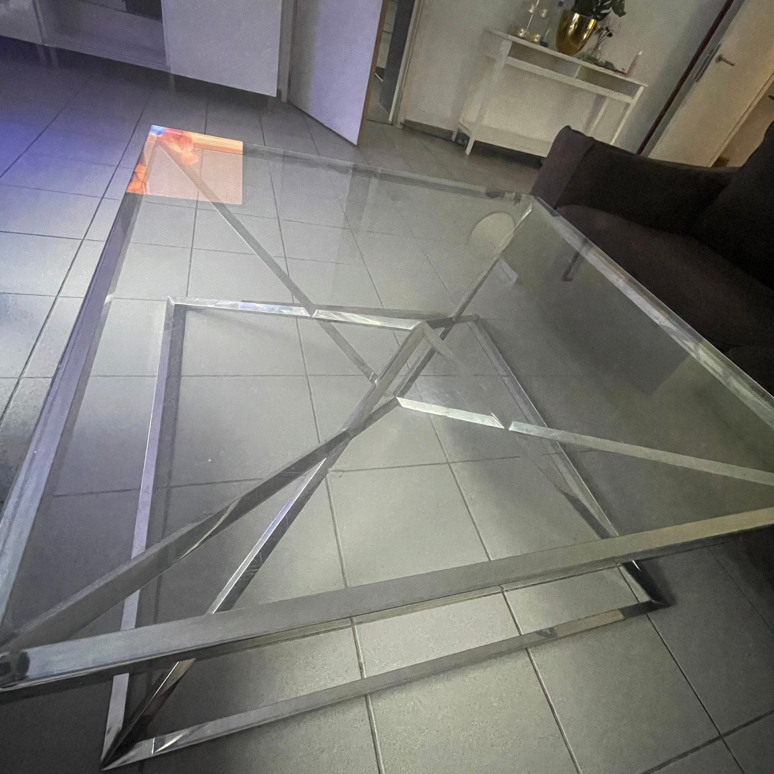 Table en verre, Enlèvement, Utilisé, Carré, Verre
