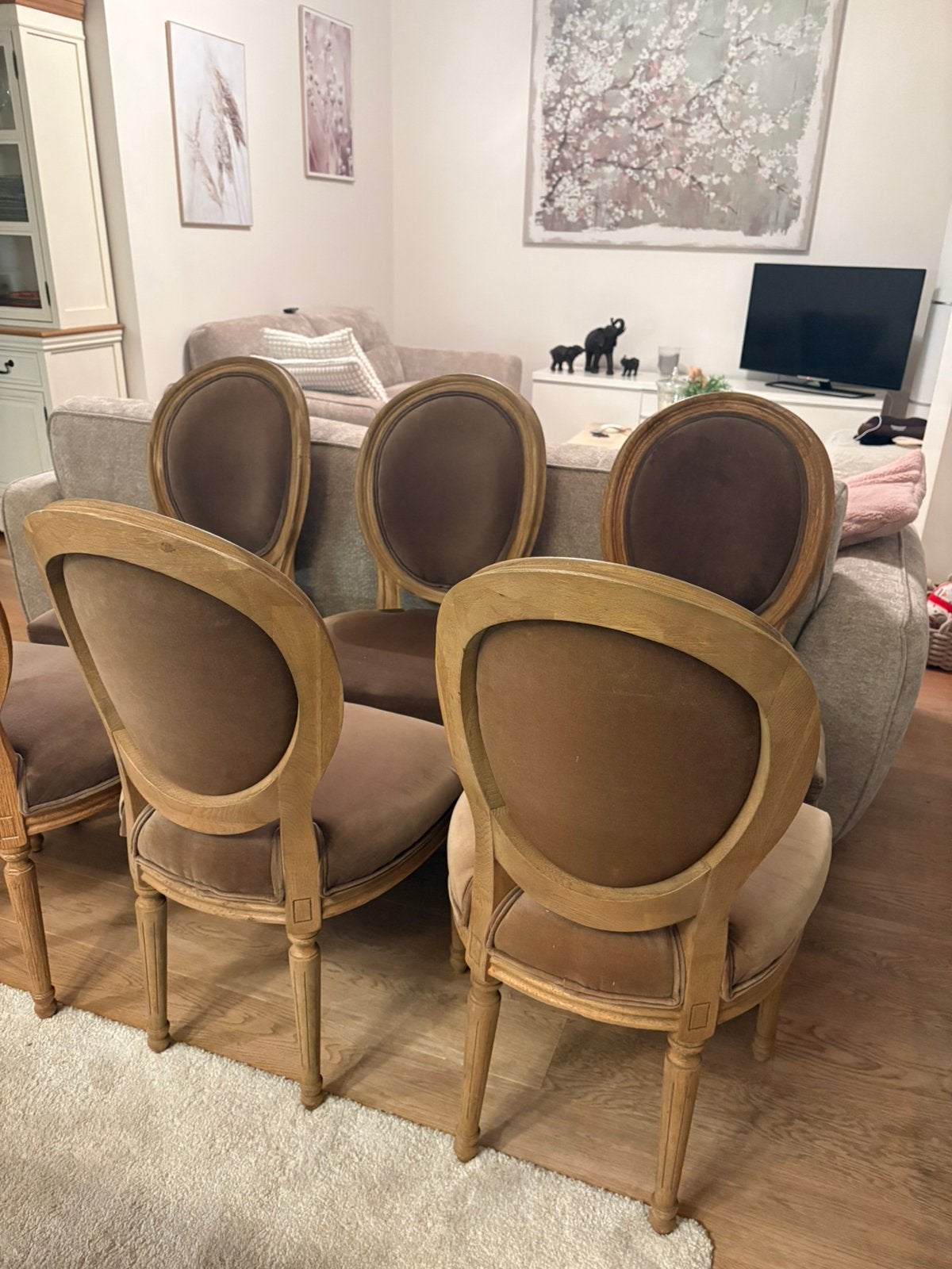 Maisons du monde - 6 chaises Louis, Ophalen, Gebruikt, Bruin, Hout