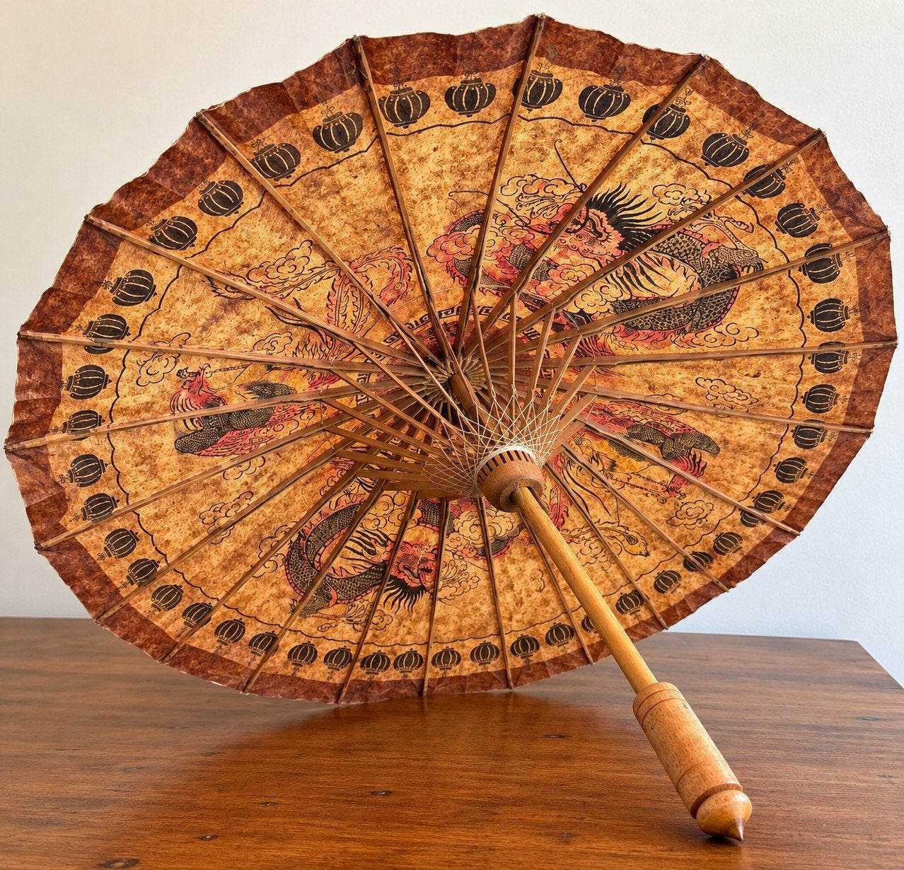 parapluie chinois vintage en bambou, Enlèvement ou Envoi