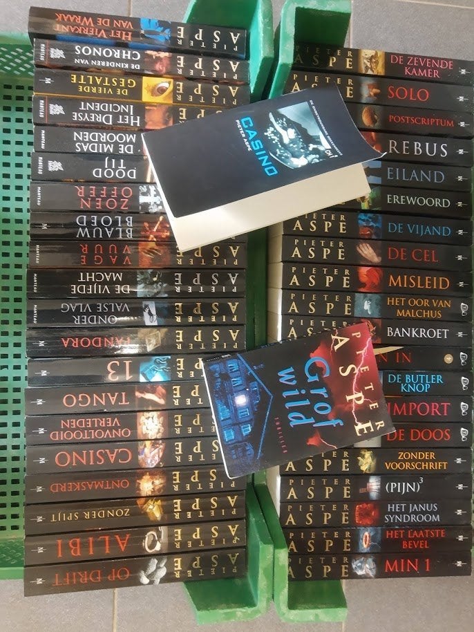 40 verschillende boeken van Pieter Aspe, Boeken, Ophalen, Gelezen, Pieter Aspe, België