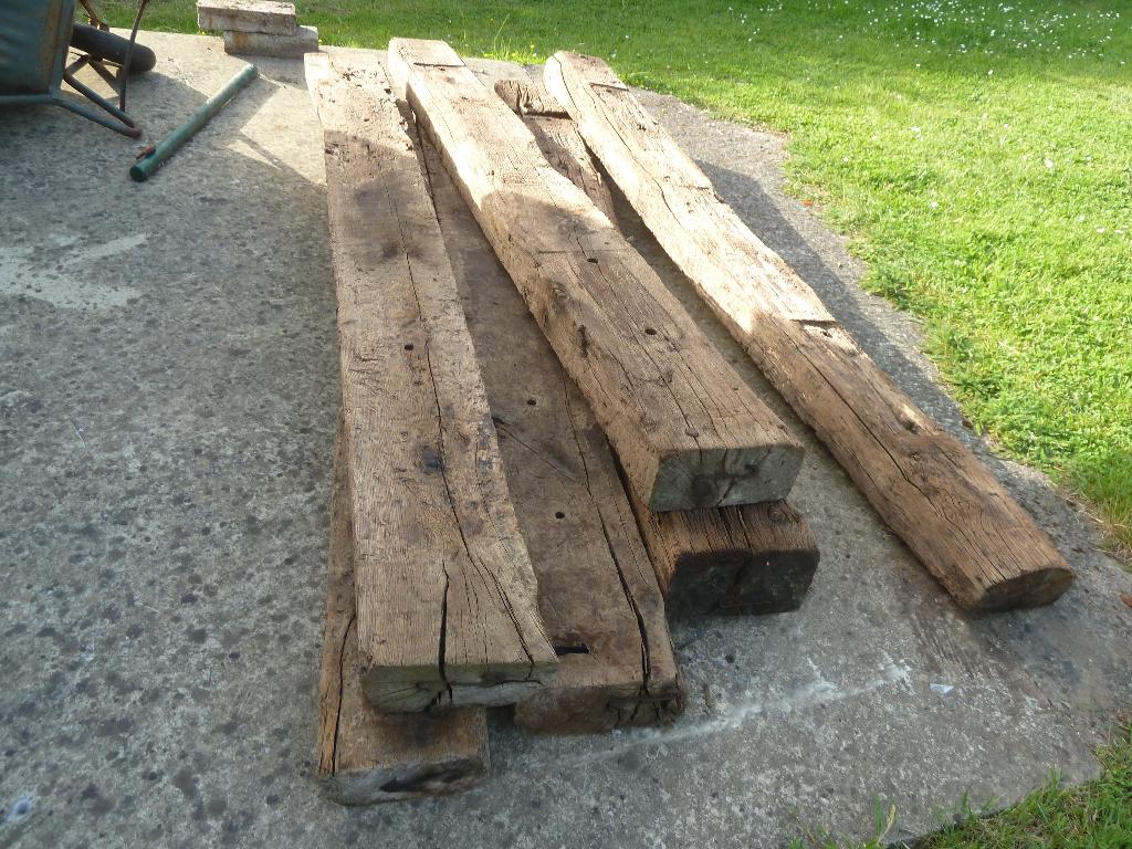 6 billes de chemin de fer L:  +ou- 2,6 mêtres, Bois dur, Enlèvement, Utilisé, 250 cm ou plus