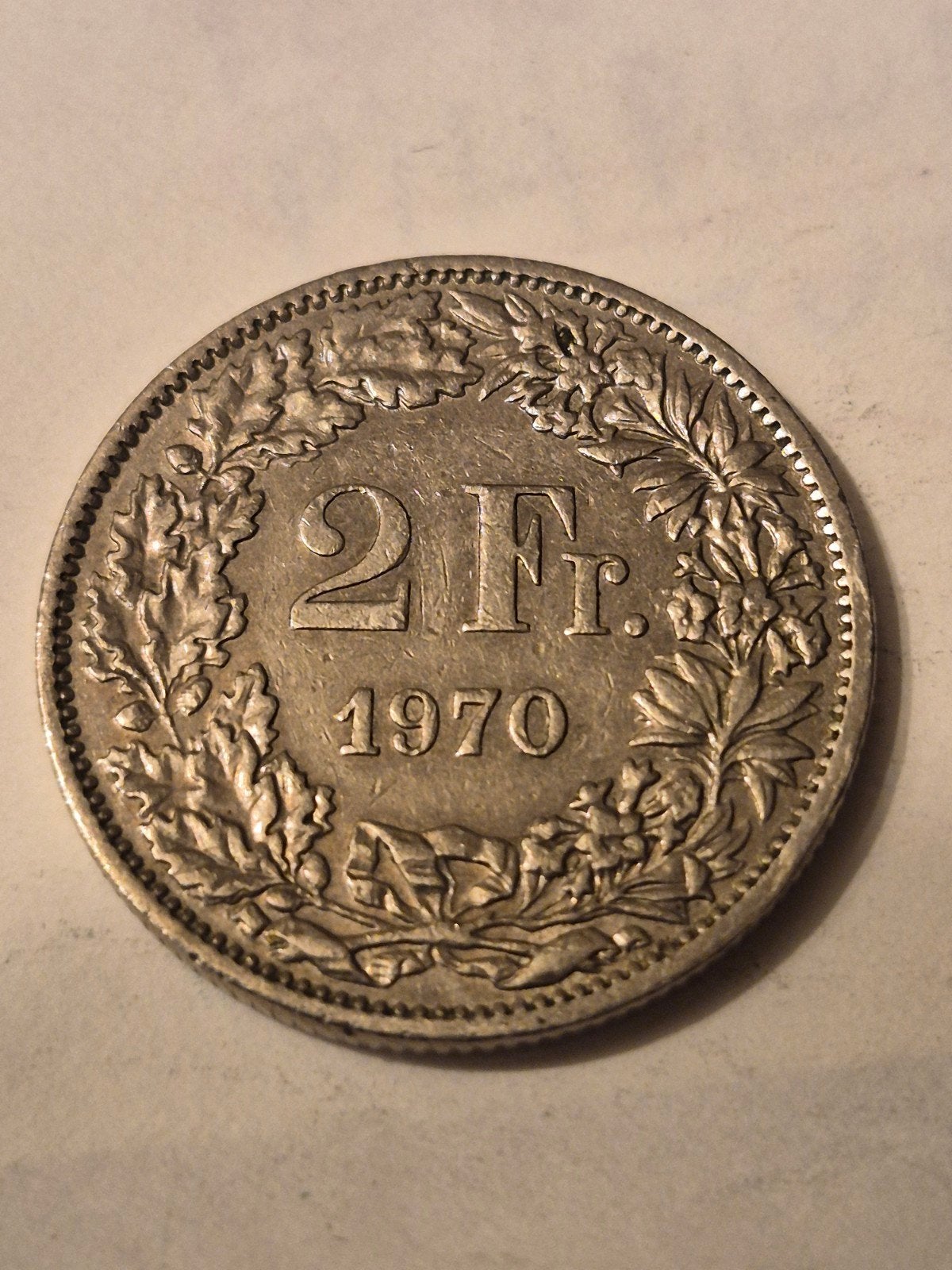 2 frank 1970 van Zwitserland muntslag, Ophalen of Verzenden