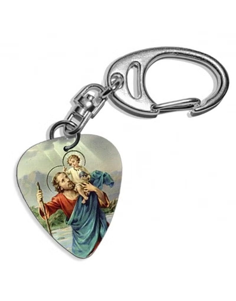 Plectrum sleutelhanger Heilige Christoffel, Verzamelen, Ophalen of Verzenden, Nieuw, Kleding