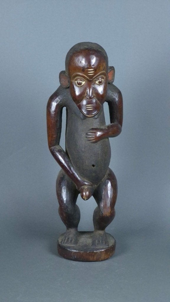 Ngil-aap - Bulu / Boulou - Kameroen 60cm, Hout, Gesneden, Afrika, Ophalen of Verzenden