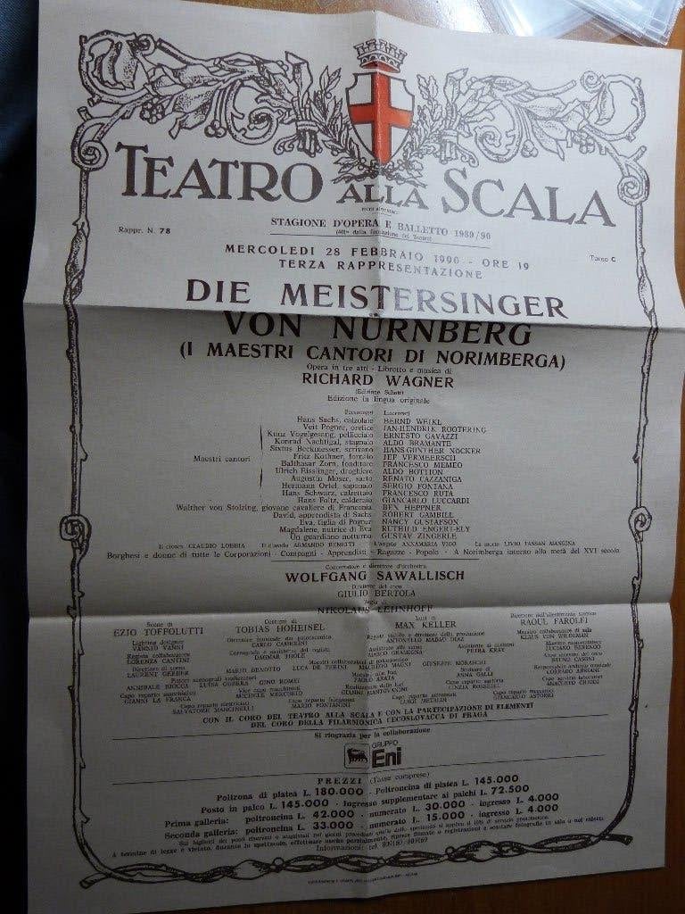 Teatro alla Scala Opera  Balletto 1990  Wagner Sawallisch, Verzenden, Zo goed als nieuw, Muziek