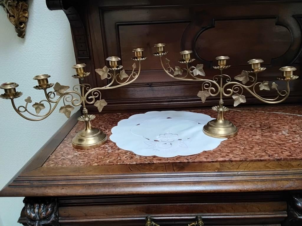 antieke kandelaars, Antiek en Kunst, Ophalen, Koper of Brons