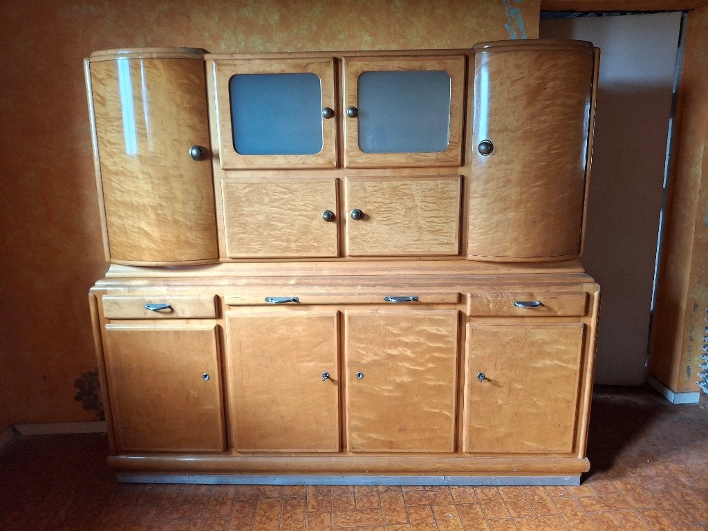 Buffet Art Déco vintage des années 1940, Maison & Meubles, 25 à 50 cm, 200 cm ou plus, Mid Century Modern - Art Déco, Utilisé