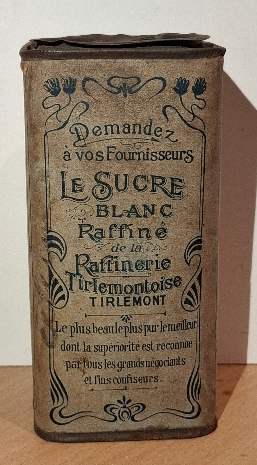 zeer oud blik (begin 1900) Tiense Suiker, Verzamelen, Ophalen of Verzenden