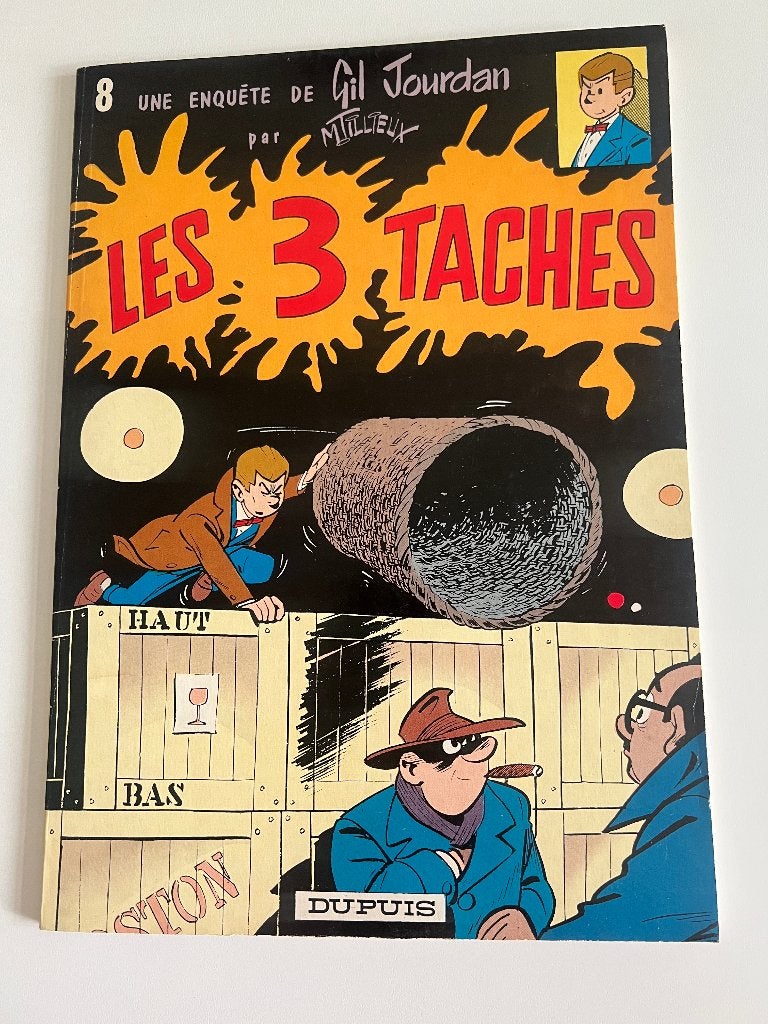BD Gil Jourdan Les 3 taches, Eén stripboek, Ophalen of Verzenden, M. Tillieux, Gelezen