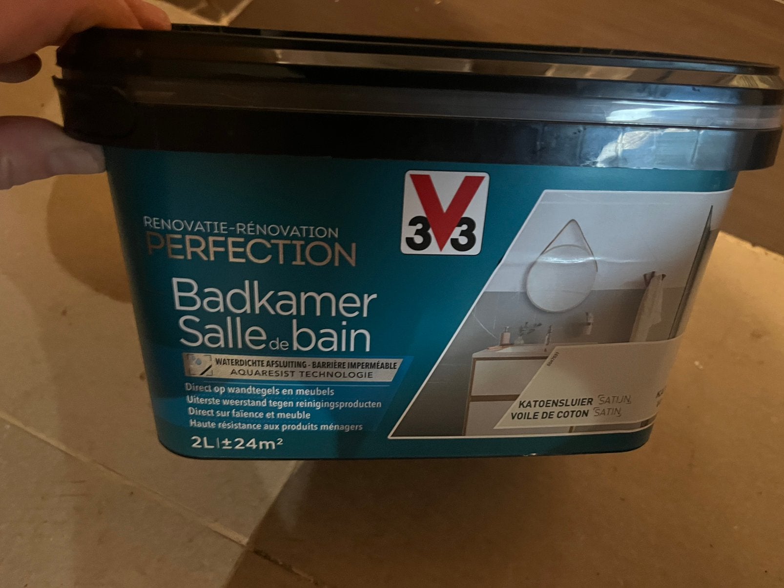 Peinture faience - pot neuf, Bricolage & Construction, Neuf, Moins de 5 litres, Beige, Enlèvement