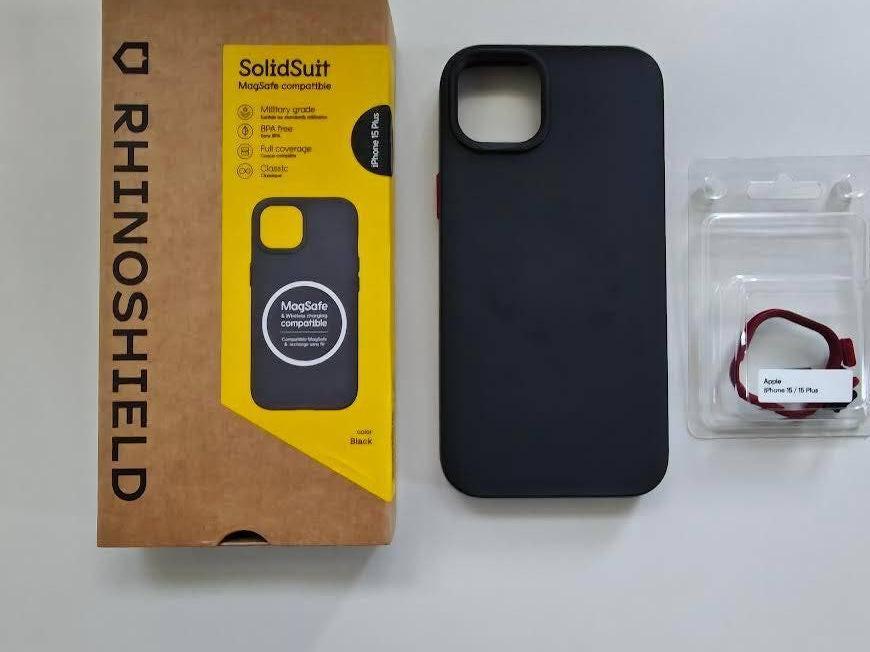 RHINOSHIELD - SOLIDSUIT BLACK - iPhone 15+, Télécoms, Téléphonie mobile | Housses, Coques & Façades | Apple iPhone, Enlèvement ou Envoi