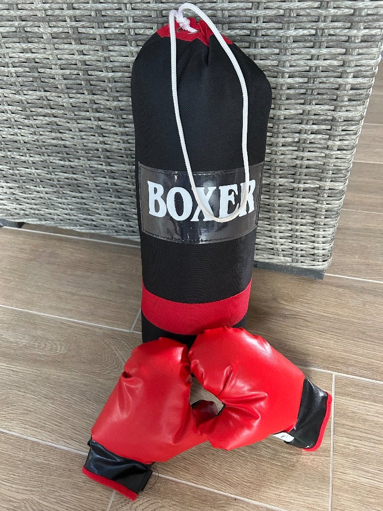Bokszak met handschoenen voor kinderen, Ophalen, Zo goed als nieuw, Jongen of Meisje