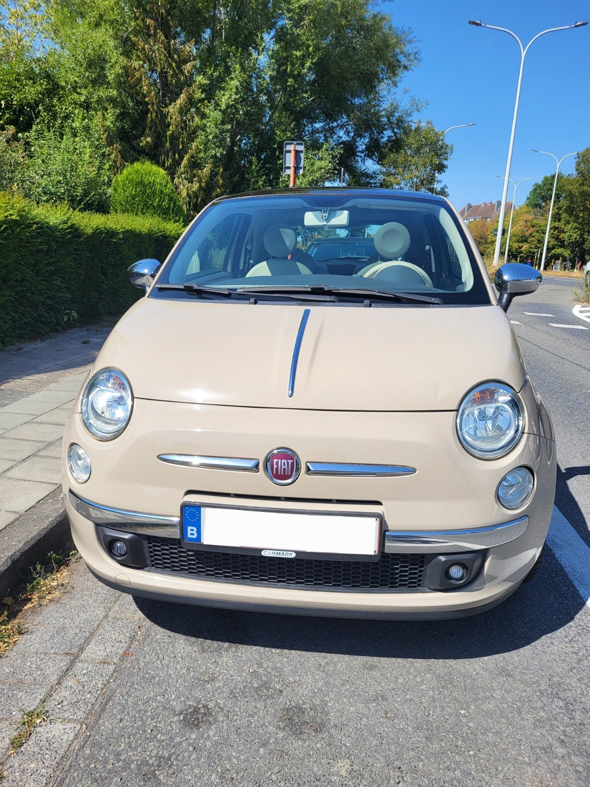 Fiat 500 - beige, Auto's, Fiat, Achterwielaandrijving, Beige, 4 cilinders, Leder en Stof