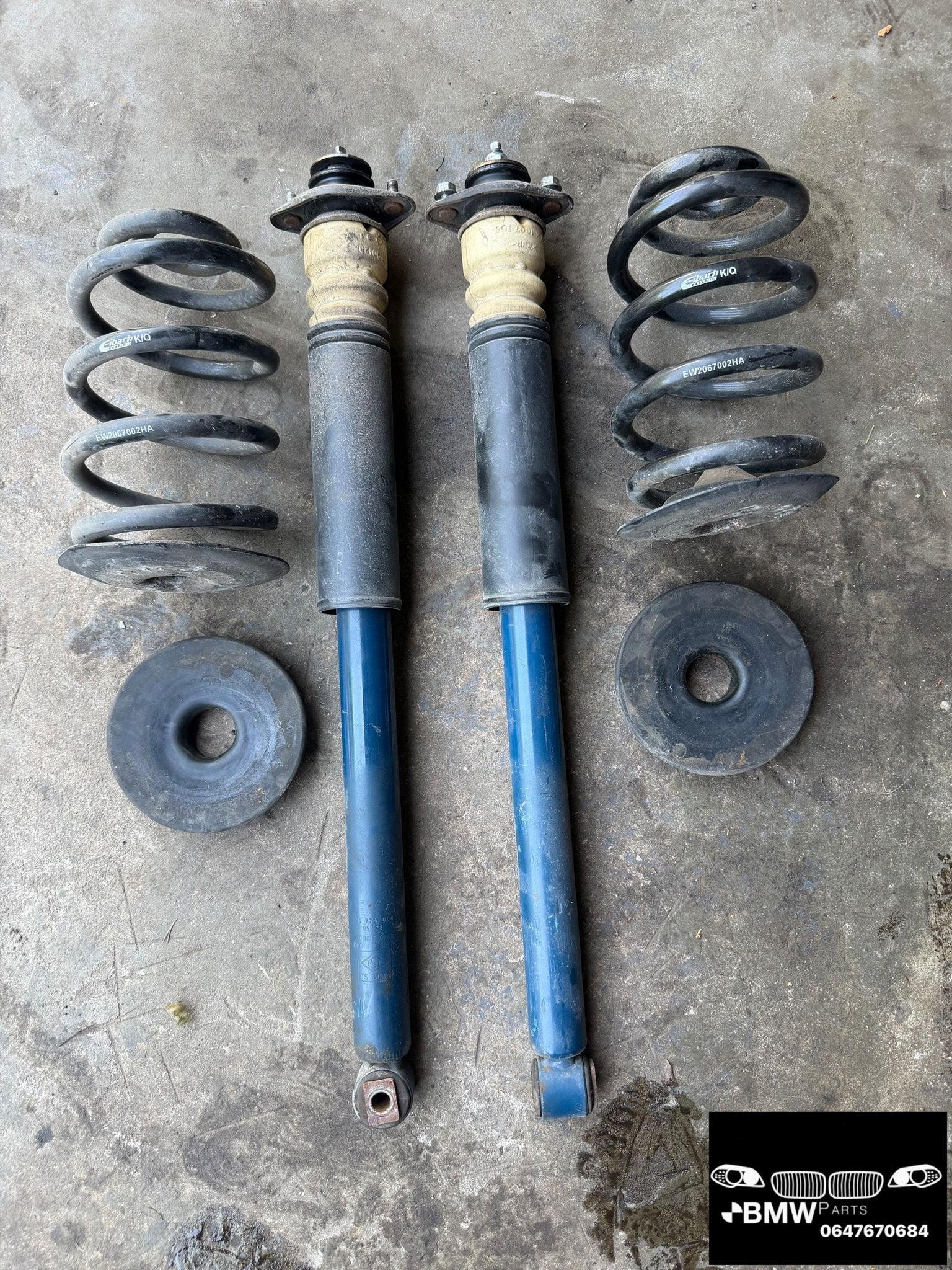 Set schokdemper + Eibach veren achter Bmw 3-Serie E46, Auto-onderdelen, Ophanging en Onderstel, BMW, Gebruikt, Herkomst onderdeel bekend