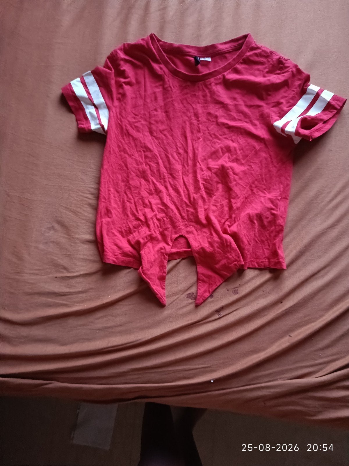 rode (tied)crop top, Kleding | Dames, T-shirts, Ophalen, H&M, Wit, Zo goed als nieuw
