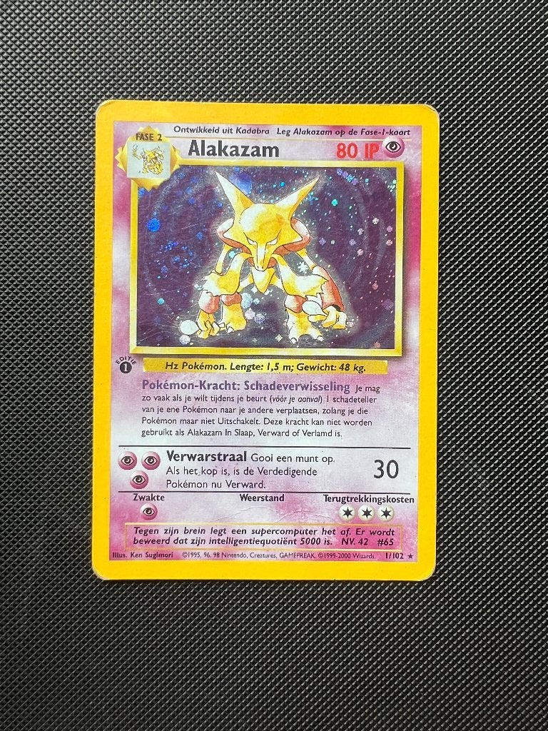 Alakazam First Edition Nederlandstalige Pokemon Kaart, Enlèvement, Utilisé, Cartes en vrac