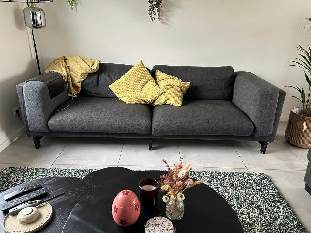 Canapé et pouf IKEA Nockeby, Maison & Meubles, Enlèvement, Utilisé, Trois personnes, Banc droit