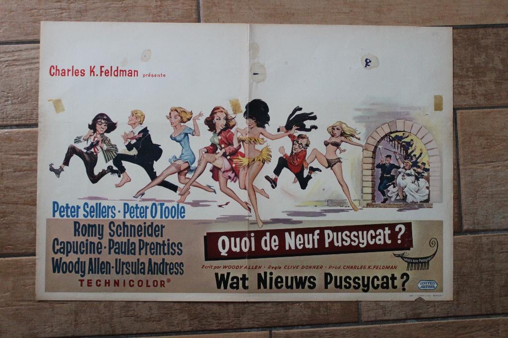 filmaffiche What's New Pussycat 1965 filmposter, Rechthoekig Liggend, Ophalen of Verzenden, Zo goed als nieuw, A1 t/m A3