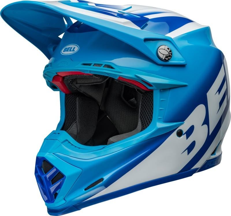 Casque BELL Moto-9S Flex - Rail Gloss Blue/White, Enlèvement ou Envoi, L