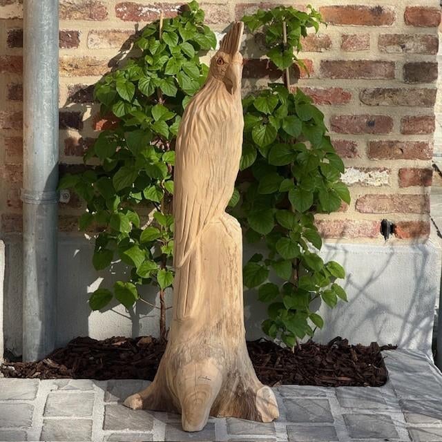 Houten papegaai, Tuin en Terras, Ophalen, Nieuw, Hout, Dierenbeeld