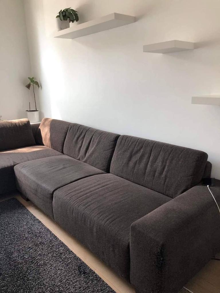 Gratis hoekbank, bruin/zwart, Ophalen