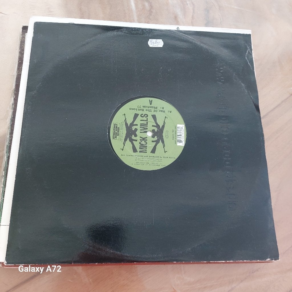 mick wills war of the nations 12 inch maxi, Cd's en Dvd's, Vinyl | Dance en House, Gebruikt, Ophalen of Verzenden, Techno, 12 inch