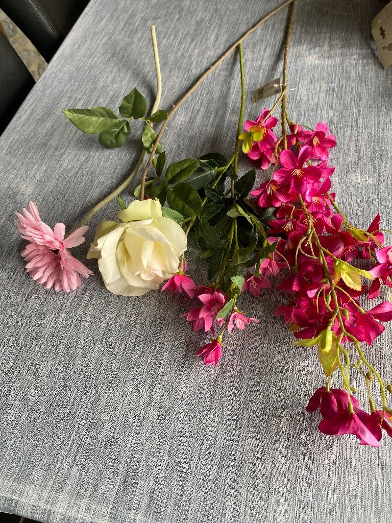 Lot de fleurs artificielles, Neuf, Intérieur, Rose, Bouquet