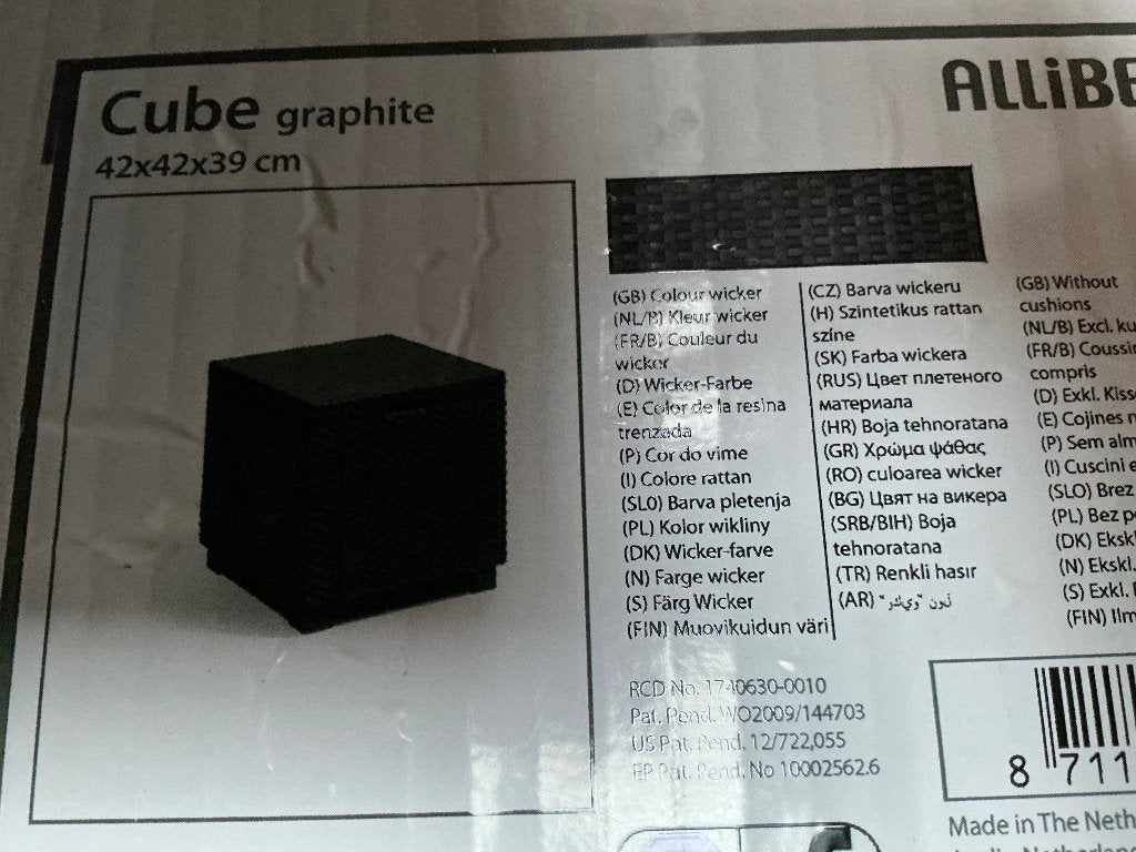 Allibert cube nieuw, Ophalen
