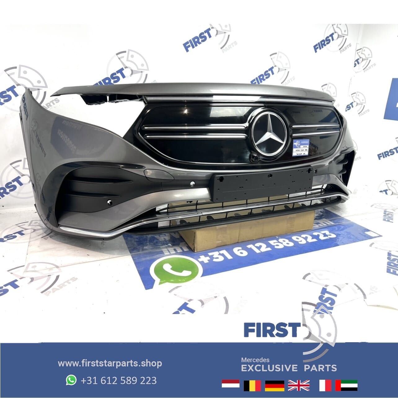 W243 H243 EQA AMG LINE VOORBUMPER GRIJS COMPLEET + GRIL ORIG