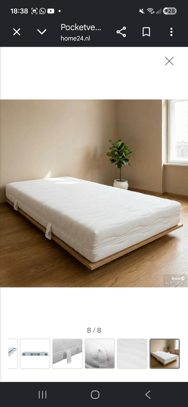 Nieuwe pocketveringmatras 180/200 Onix, Huis en Inrichting, Ophalen, Matras