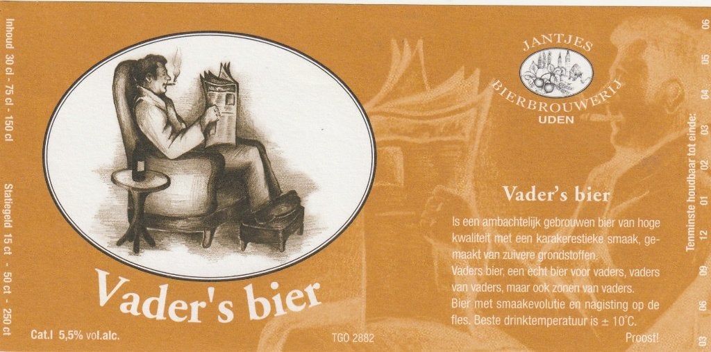 bieretiket Nederland Jantjes Bier : Vader's bier, Verzenden, Zo goed als nieuw, Overige typen, Overige merken
