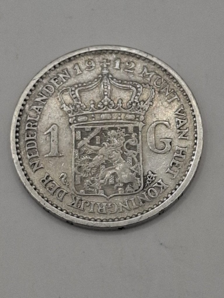 Magnifique 1 florin en argent 1912 — Reine Wilhelmine, Monnaie en vrac, Argent, 1 florin, Reine Wilhelmine