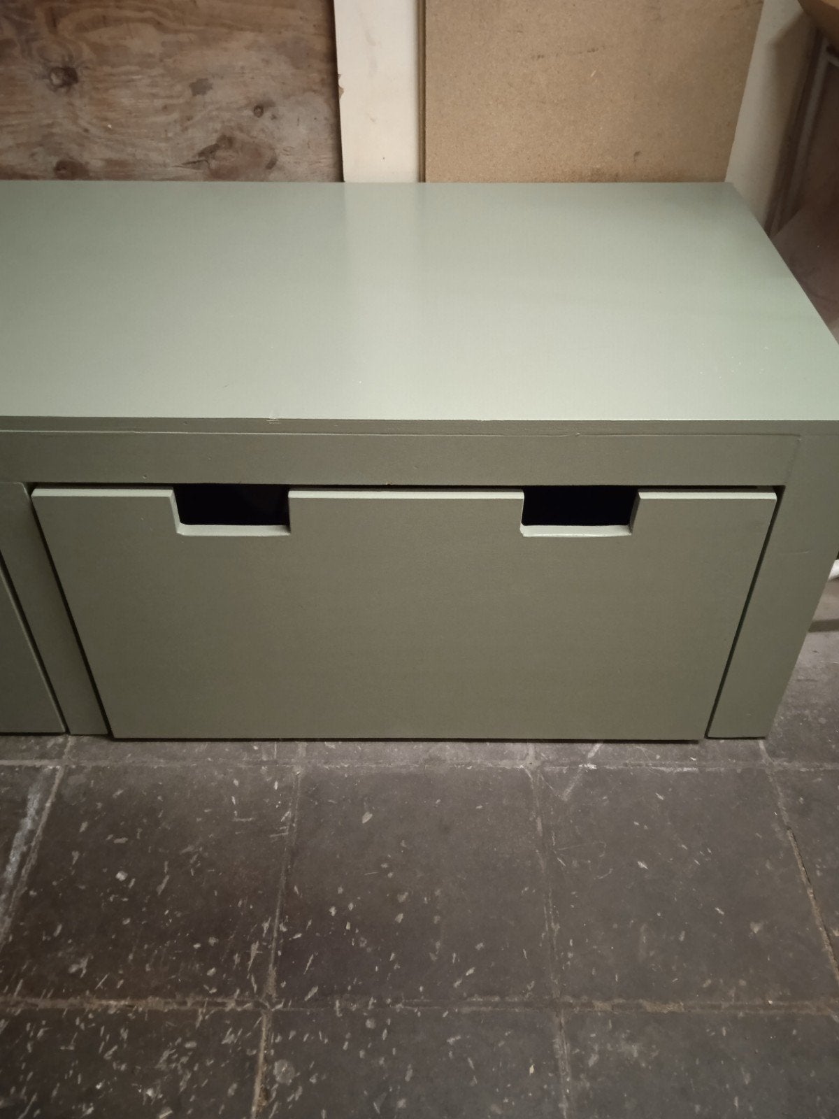 Assise et banquette de rangement robustes., Maison & Meubles, 150 à 200 cm, Enlèvement, Utilisé, 50 à 75 cm