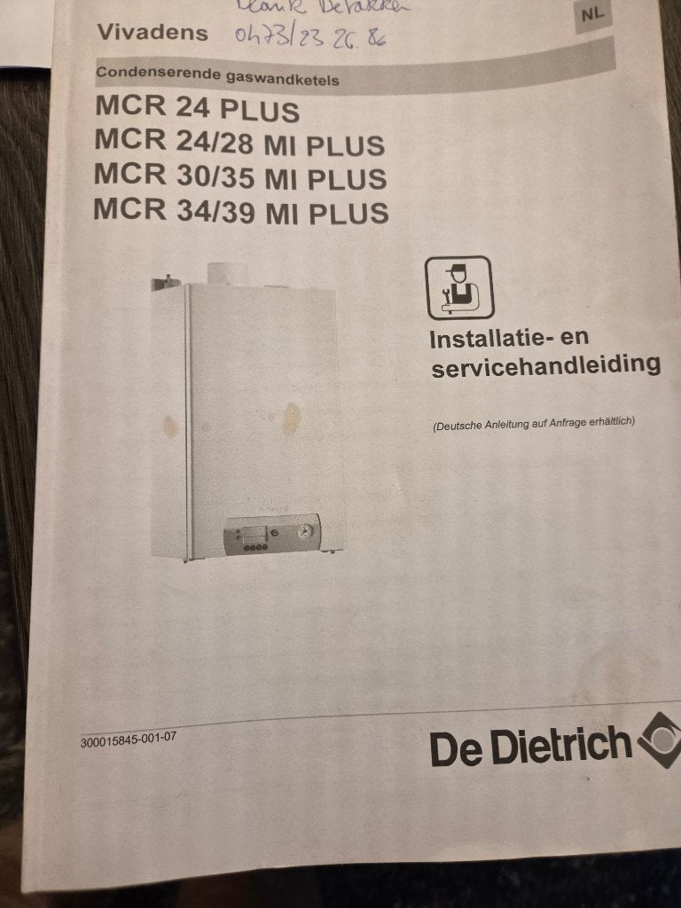 De Dietrich gaswandketel, Doe-het-zelf en Bouw, Ophalen, Gebruikt, Aardgas, 6 t/m 10 jaar oud