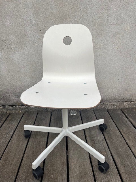 CHAISE DE BUREAU BLANCHE - ENFANT, Maison & Meubles, Enlèvement, Utilisé, Blanc, Chaise de bureau