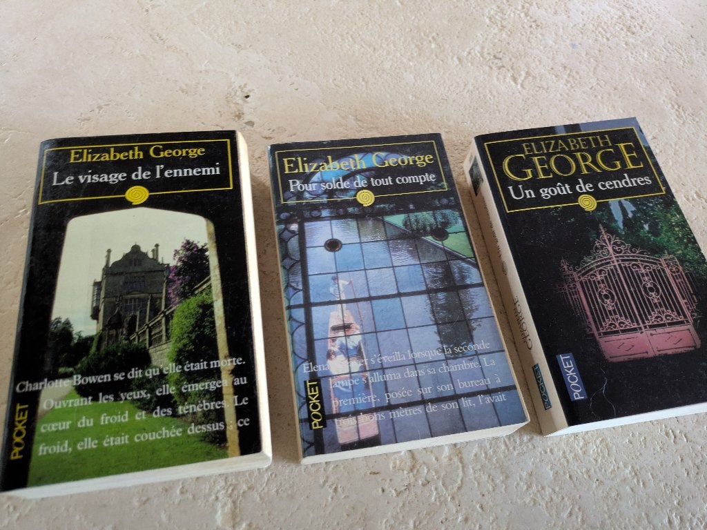 3 thrillers de Elizabeth George (Pocket) pour 2€., Utilisé, Elizabeth George, Europe autre, Envoi