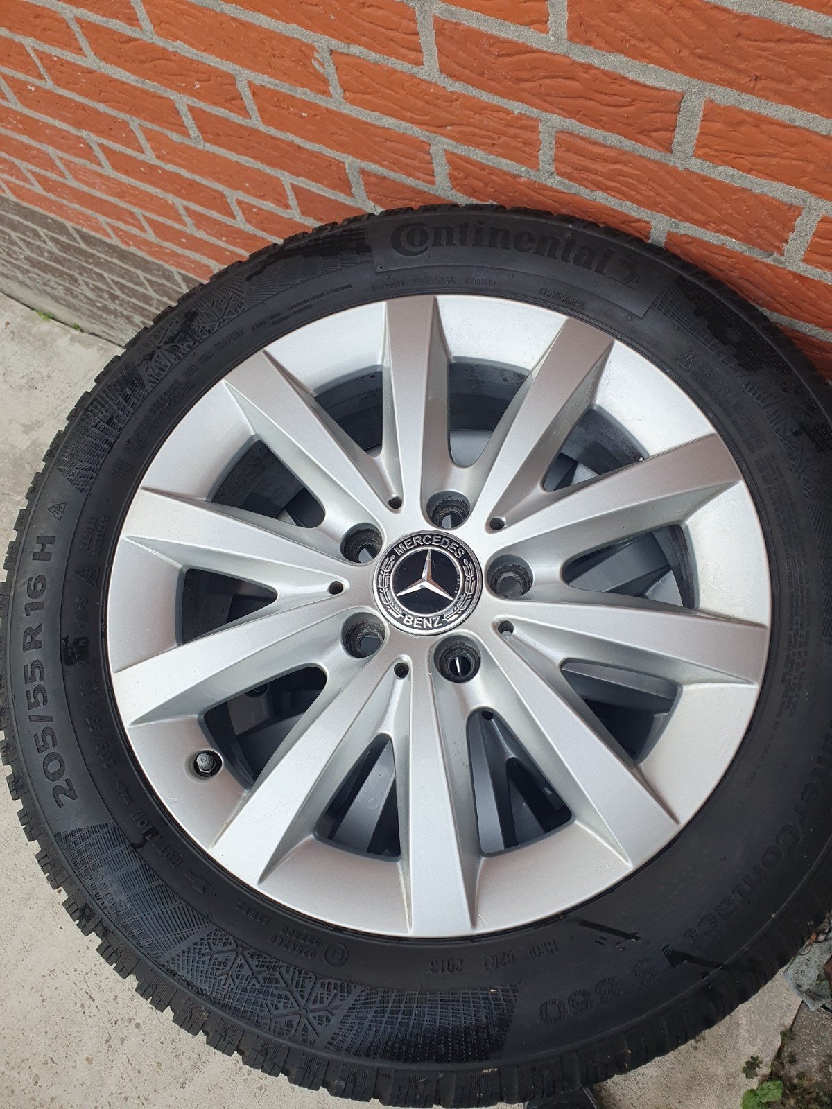 Mercedes velgen en banden steek 5x112 ET49, Ophalen, 16 inch, Band(en), 205 mm