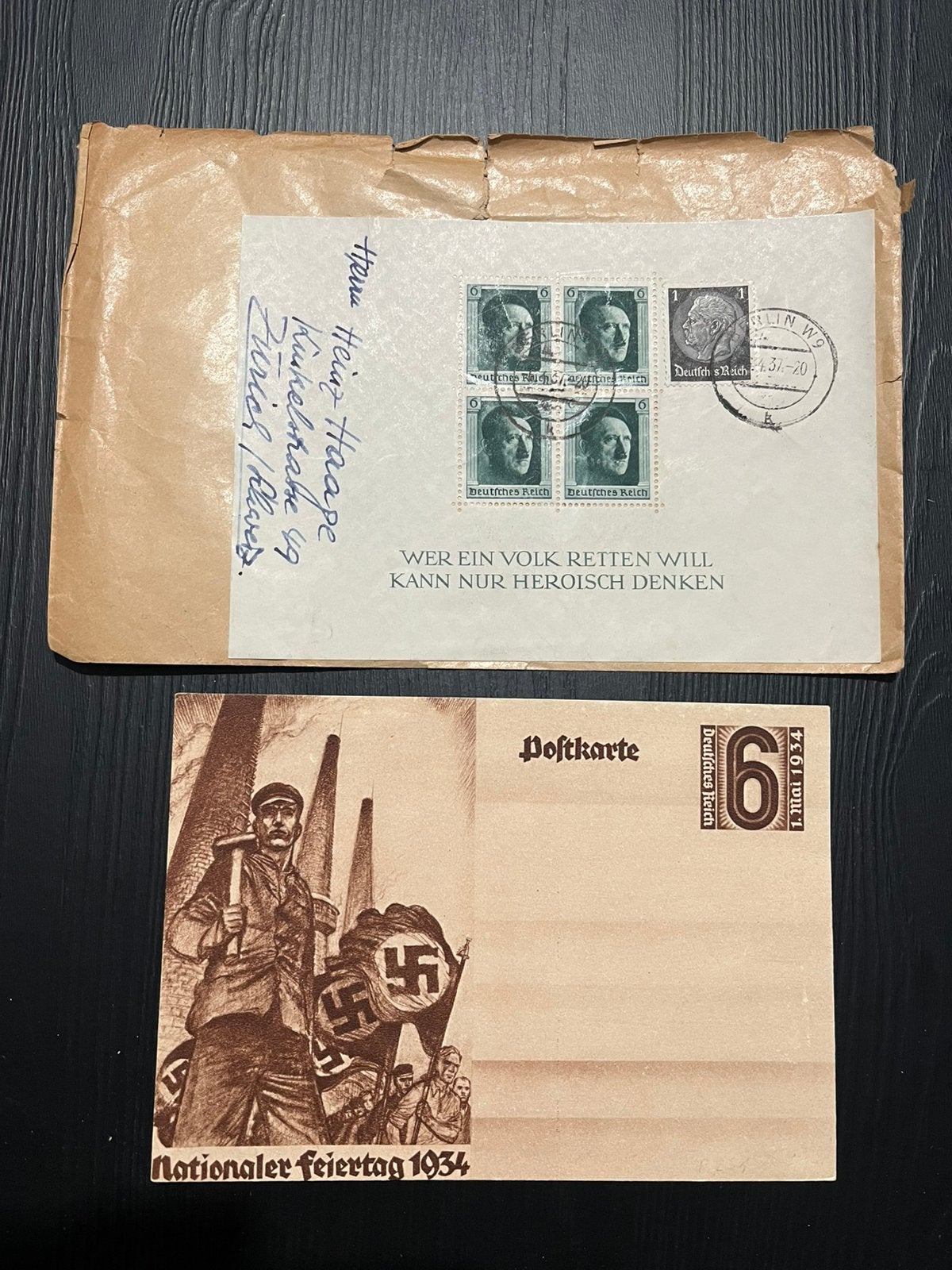 Set Poststukken derde Rijk Hitler 1934/1937, Ophalen of Verzenden