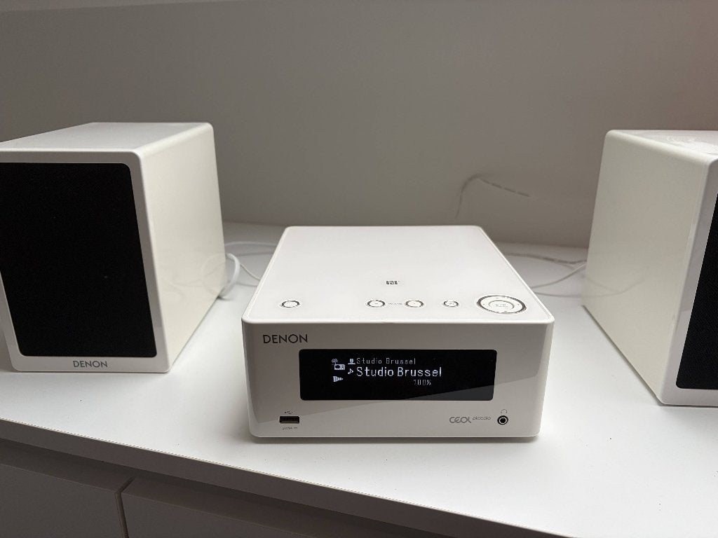 Denon CEOL Piccolo DRA-N4 + SC-N4 Speakers (wit), Ophalen, Zo goed als nieuw, Speakers, Denon
