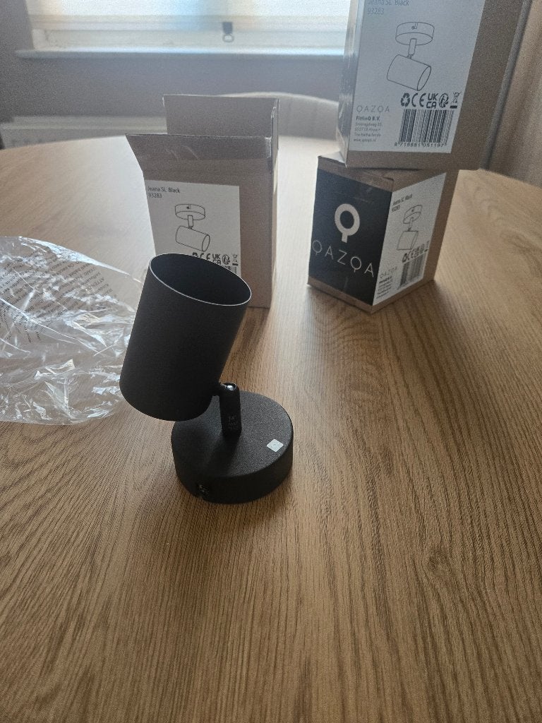 Lot de 3 pois noirs QAZQA Jeana SL (93283), Neuf, Enlèvement ou Envoi, GU10, LED