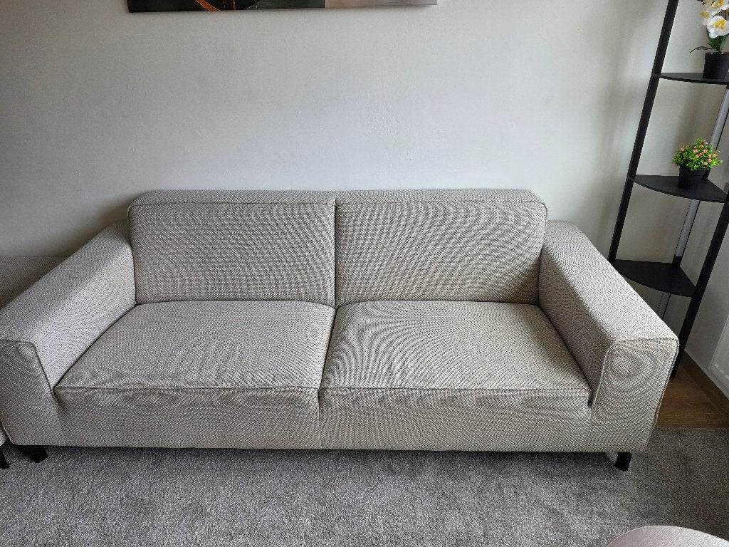 Fauteuil  + Pouf Beige, 200 à 250 cm, Comme neuf, Enlèvement, Tissus