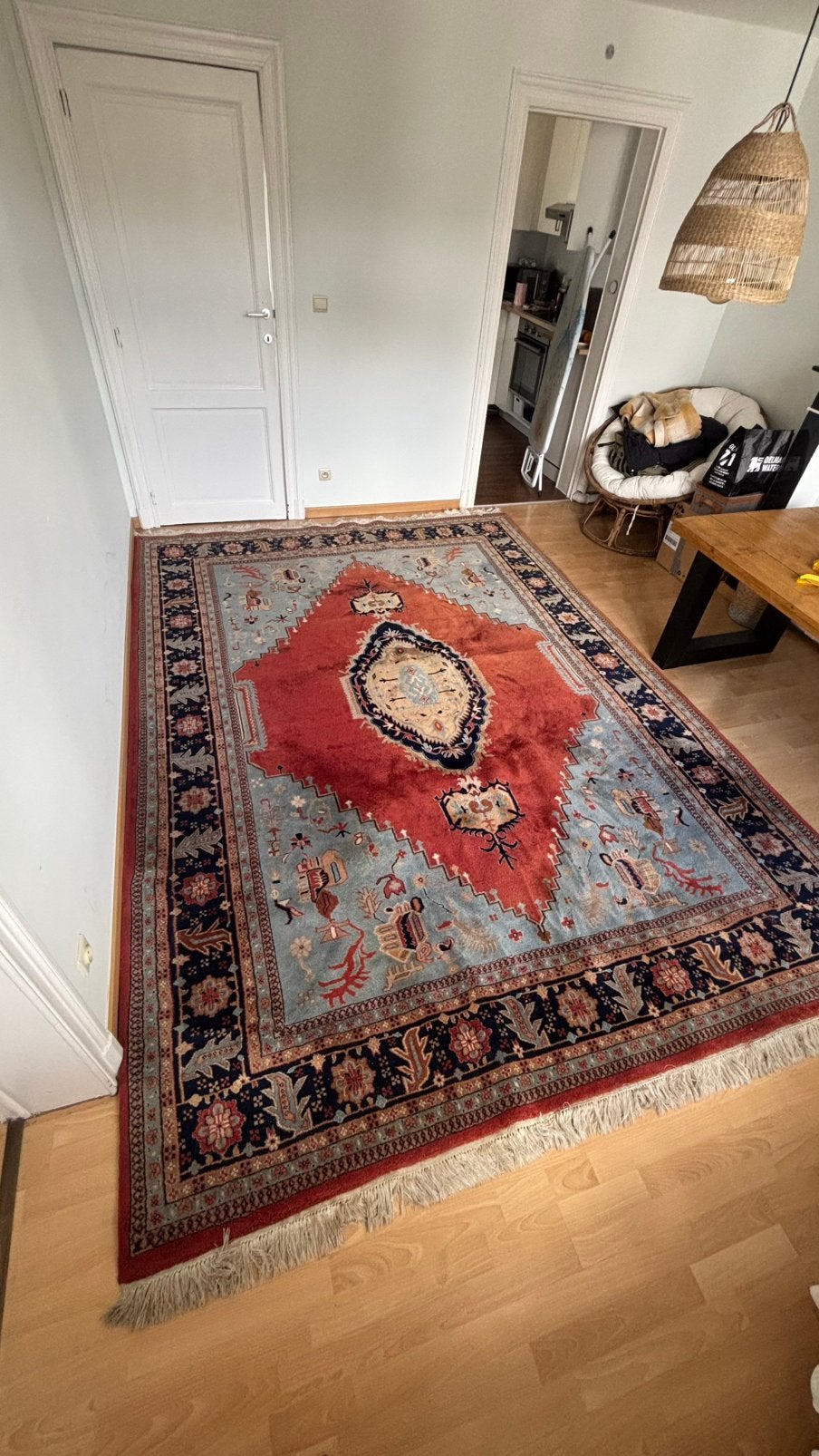 Grand tapis ancien en laine, Huis en Inrichting, Stoffering | Tapijten en Vloerkleden, Ophalen, Gebruikt, Ancien, oriental, 200 cm of meer
