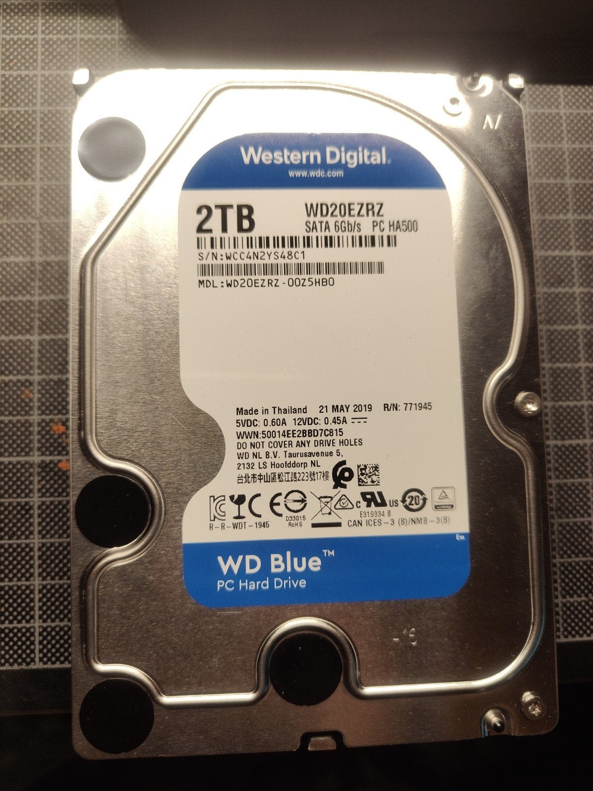 HDD WD 2Tb blue 3.5p, Enlèvement, HDD