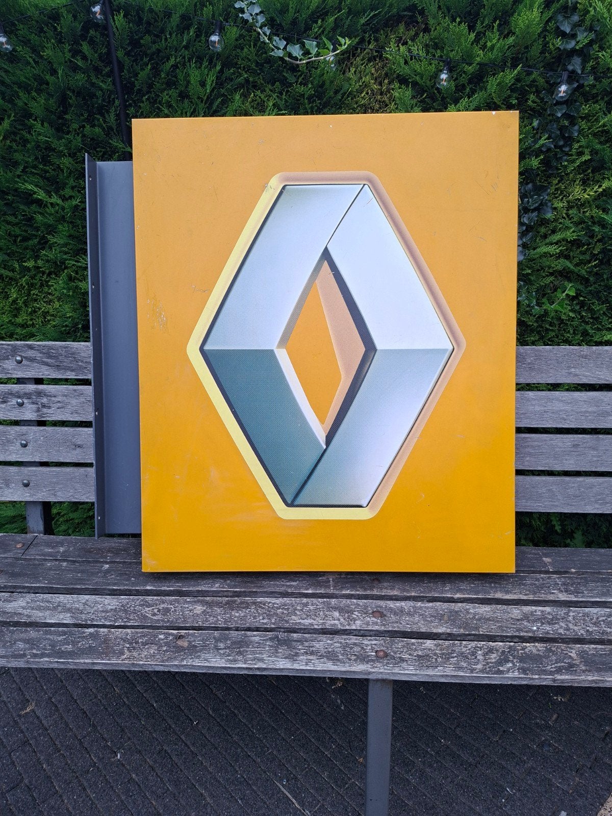 groot metalen Renault dealerbord, Ophalen, Reclamebord