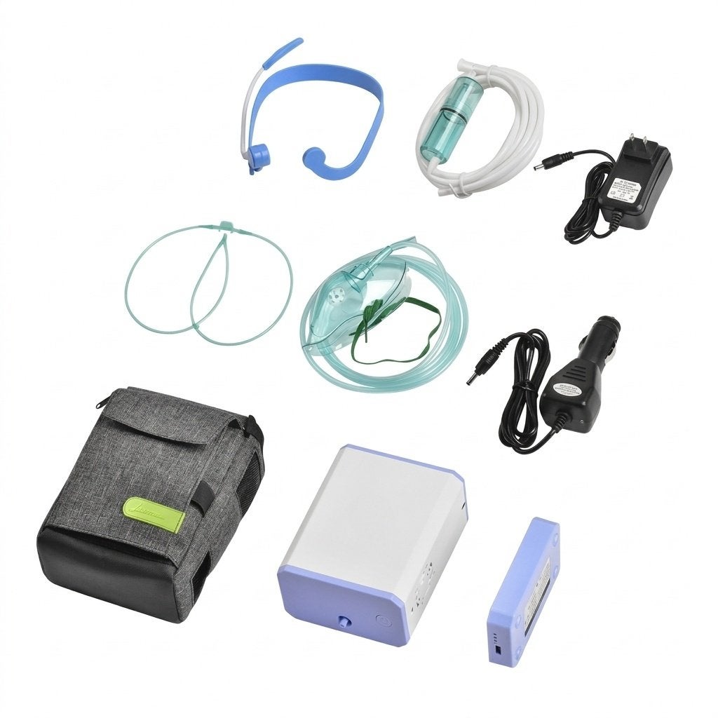 Concentrateur d’oxygène portable 3 L/min avec batterie, Divers, Envoi, Neuf