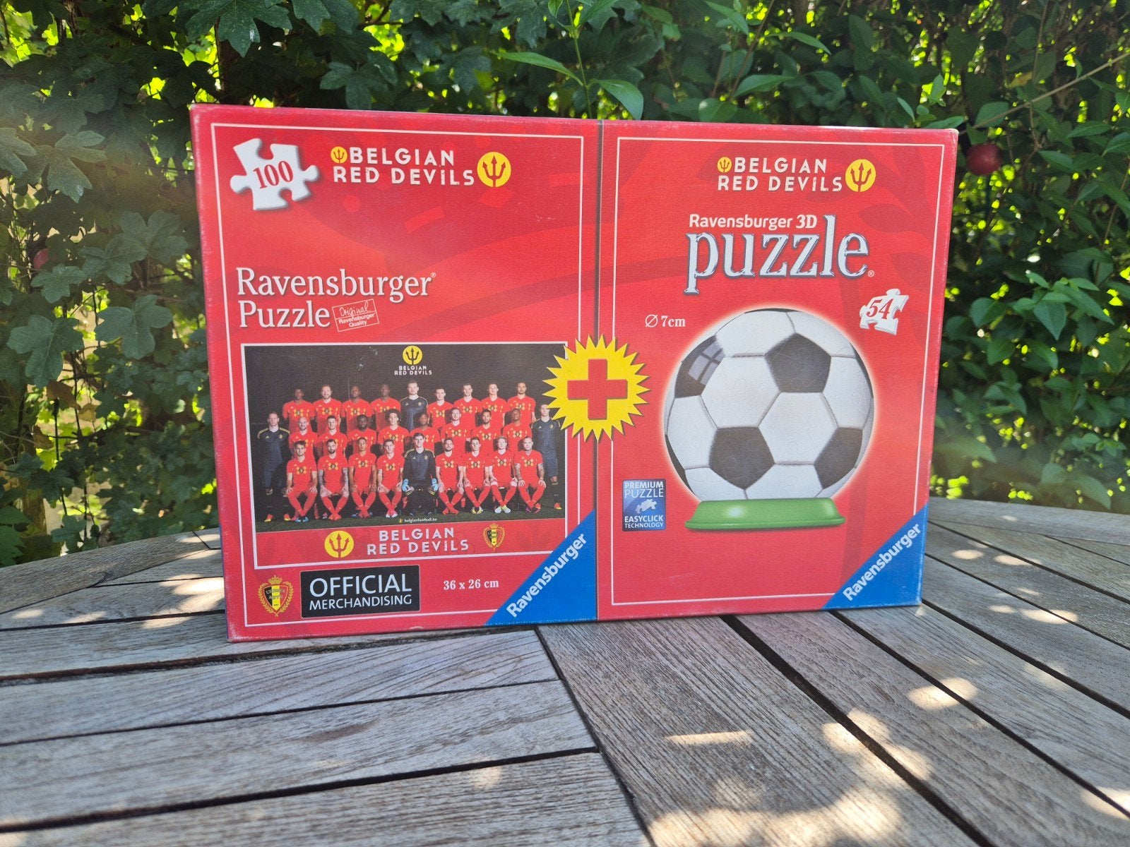 Puzzel Rode Duivels + 3D voetbal puzzel, Ophalen